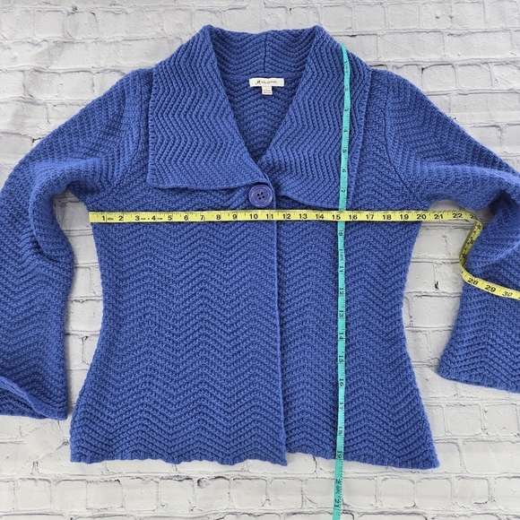 JM Collection Knit Cardigan Cape One Button Closure Size Large - Picture 4 of 6
